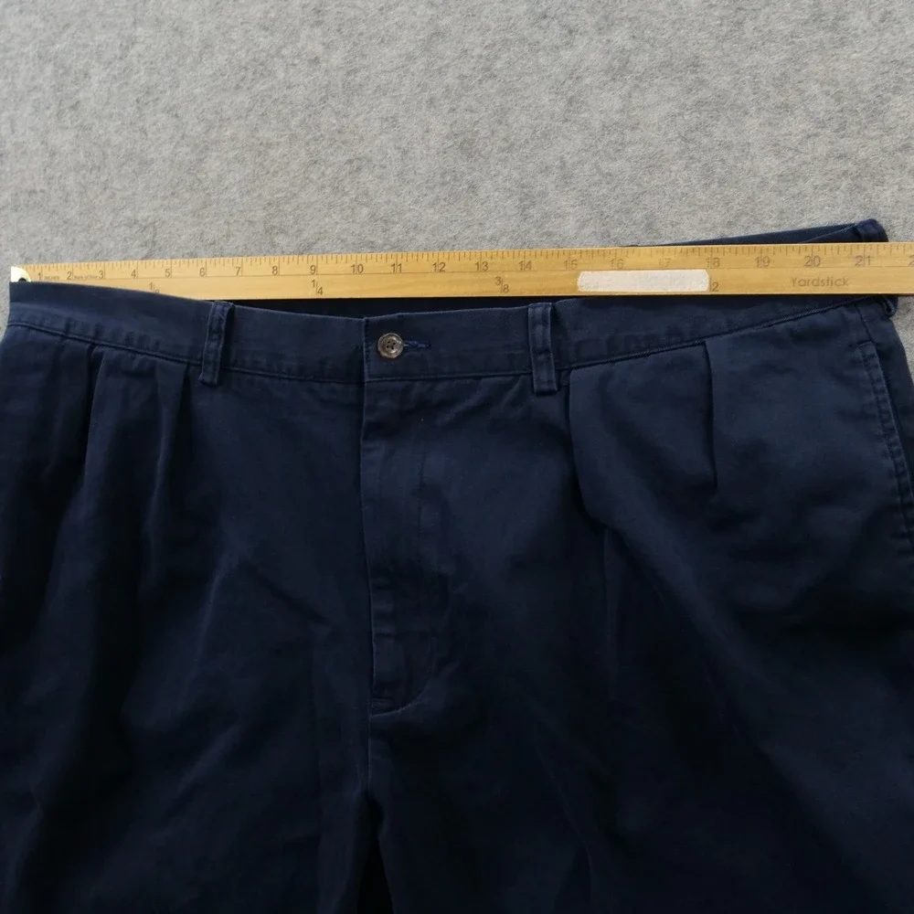 Polo Ralph Lauren Shorts Mens 42  Blue Classic Pleated Chino Cotton Casual Prep
